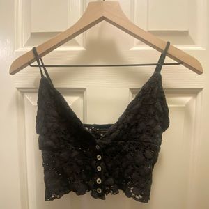 Blue crochet crop top